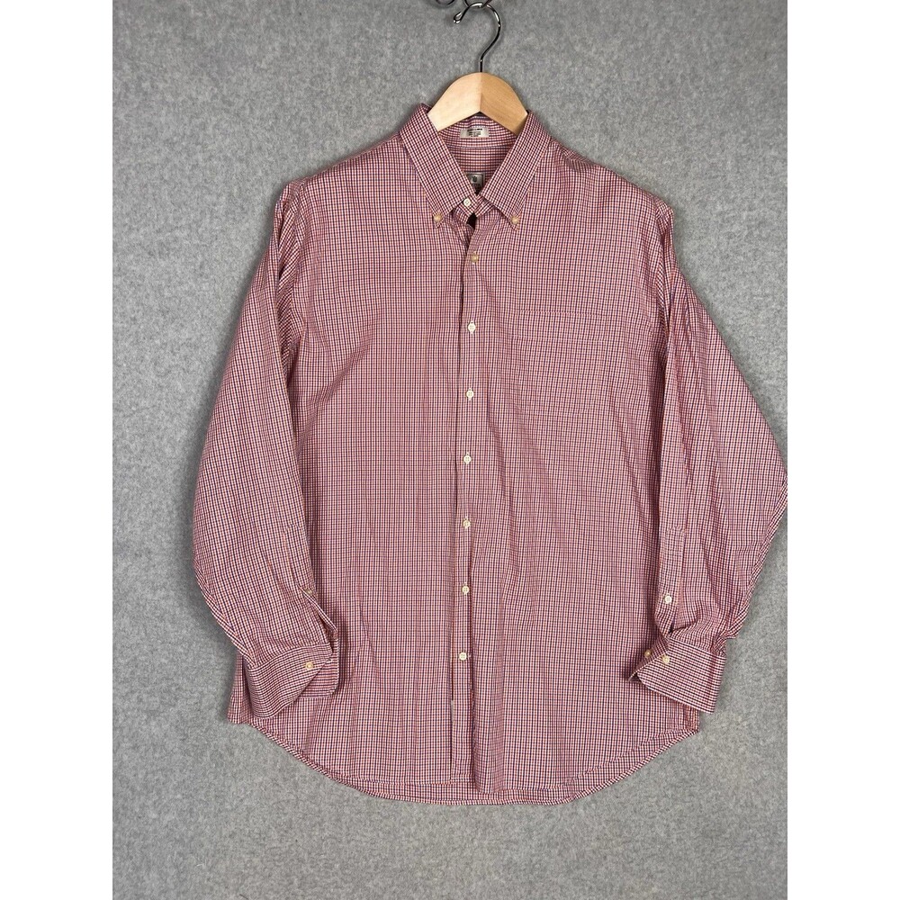 Peter Millar Button Down Shirt Mens Sz XL Red Gingham Check Cotton